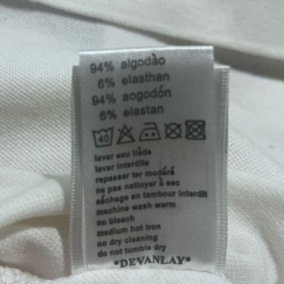 LACOSTE SLIM FIT LETTERED COLLAR SINGLE STRIPE POLO SHIRT WHITE/TAN S - Picture 11 of 13